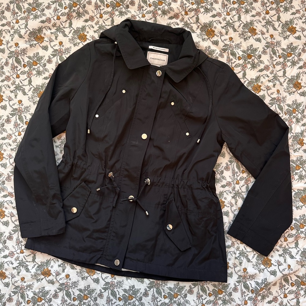 Charter Club Black Rain Coat